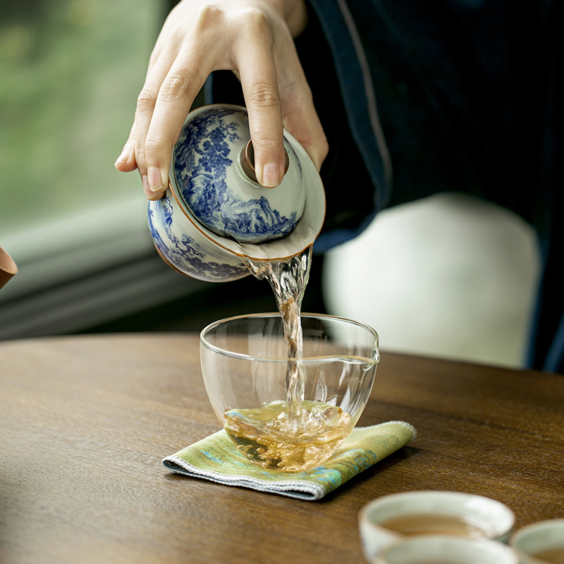 Chinese Retro Blue and White P - مراجعة Gongfu Tea Set وسعره