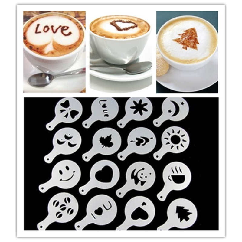 16Pcs Coffee Art Stencils Bari - مراجعة Coffee Stencil Art وسعره