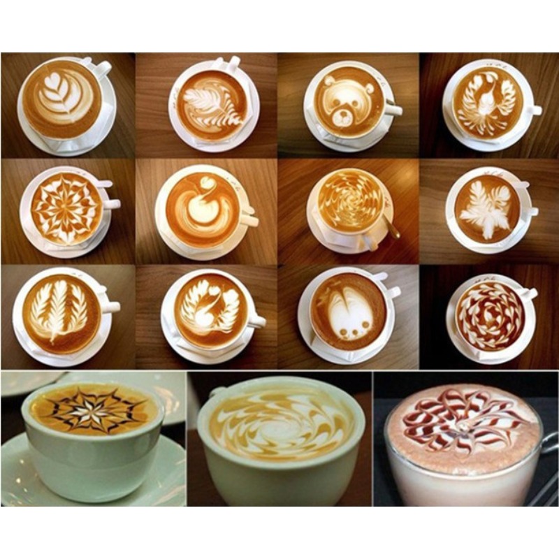 16Pcs Coffee Art Stencils Bari - مراجعة Coffee Stencil Art وسعره